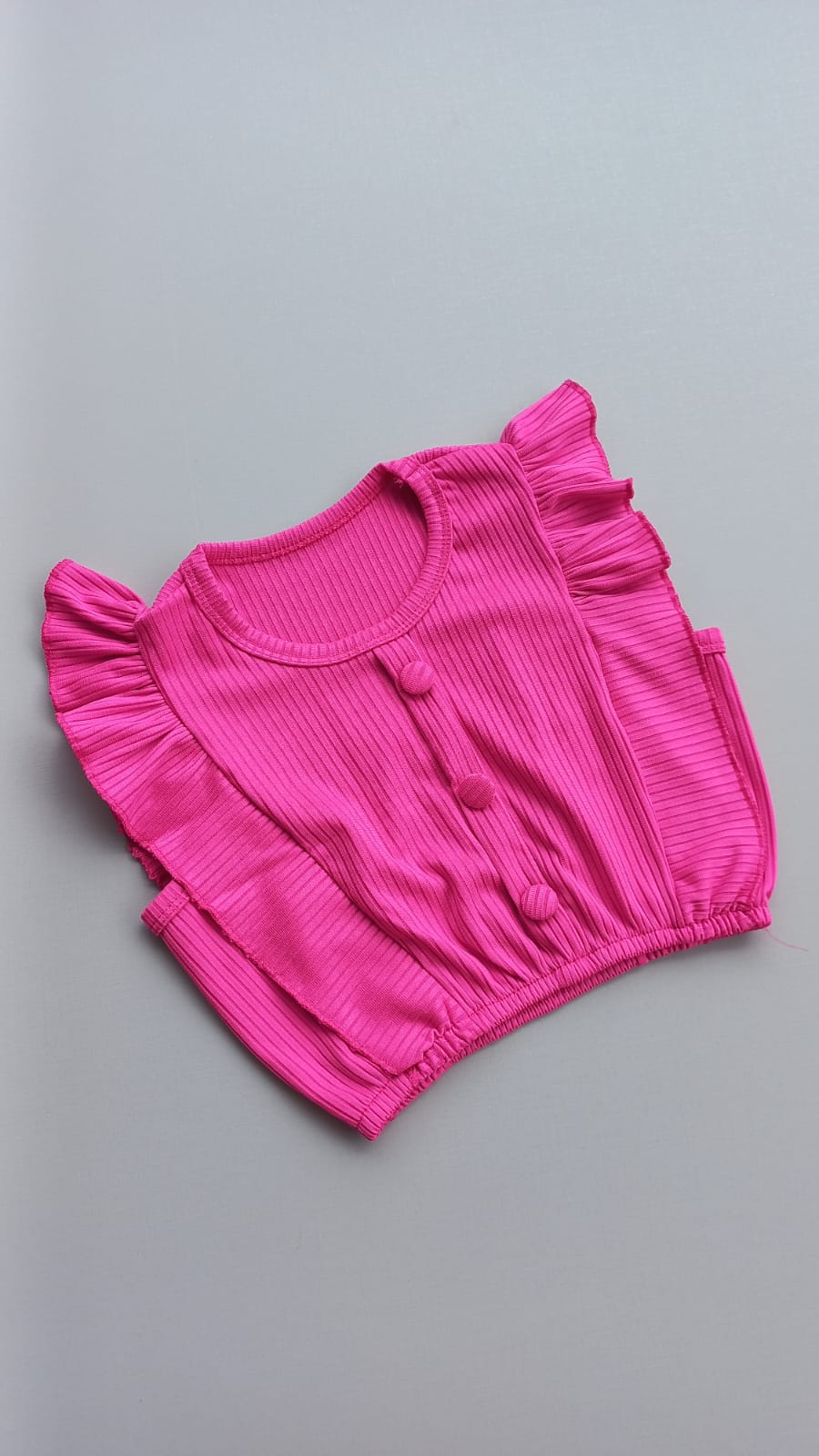 Cropped Canelado Botao